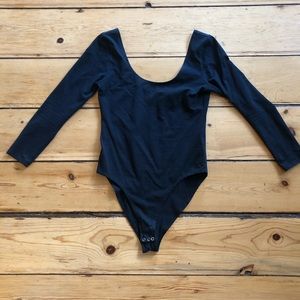 Black Topshop Scoop Low Back bodysuit